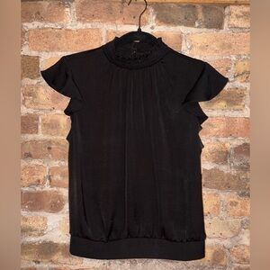 Express Ruffle Sleeve High Neck Top